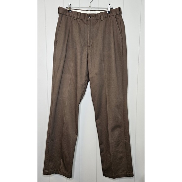 Covington Men's Dress Pants 34x34 Brown Straight Leg - Picture 1 of 4